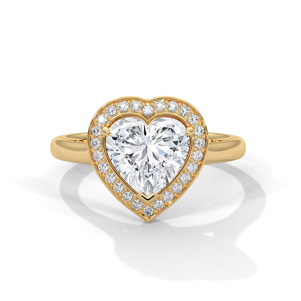 Sweetheart Halo Solitaire Ring