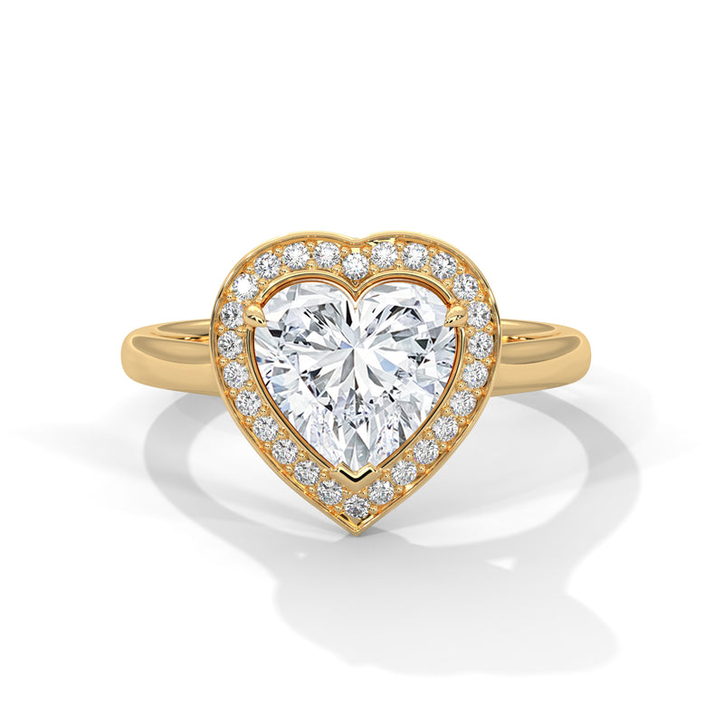 Sweetheart Halo Solitaire Ring