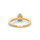 Teardrop Pavé Solitaire Ring