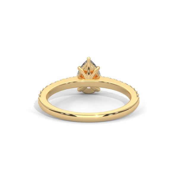 Teardrop Pavé Solitaire Ring