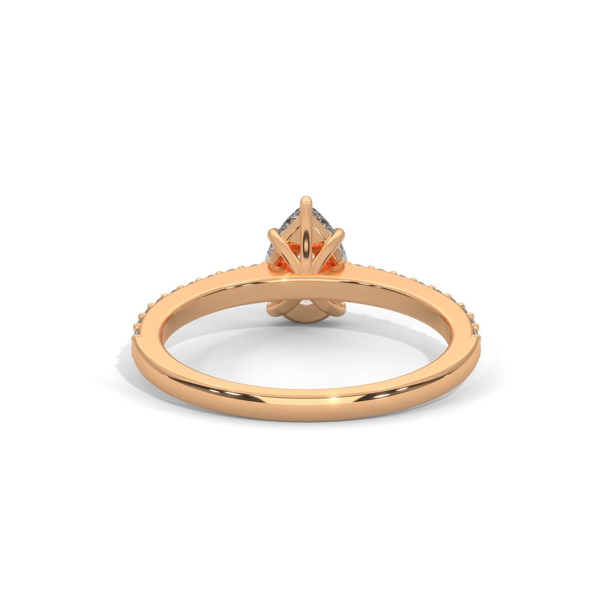 Teardrop Pavé Solitaire Ring