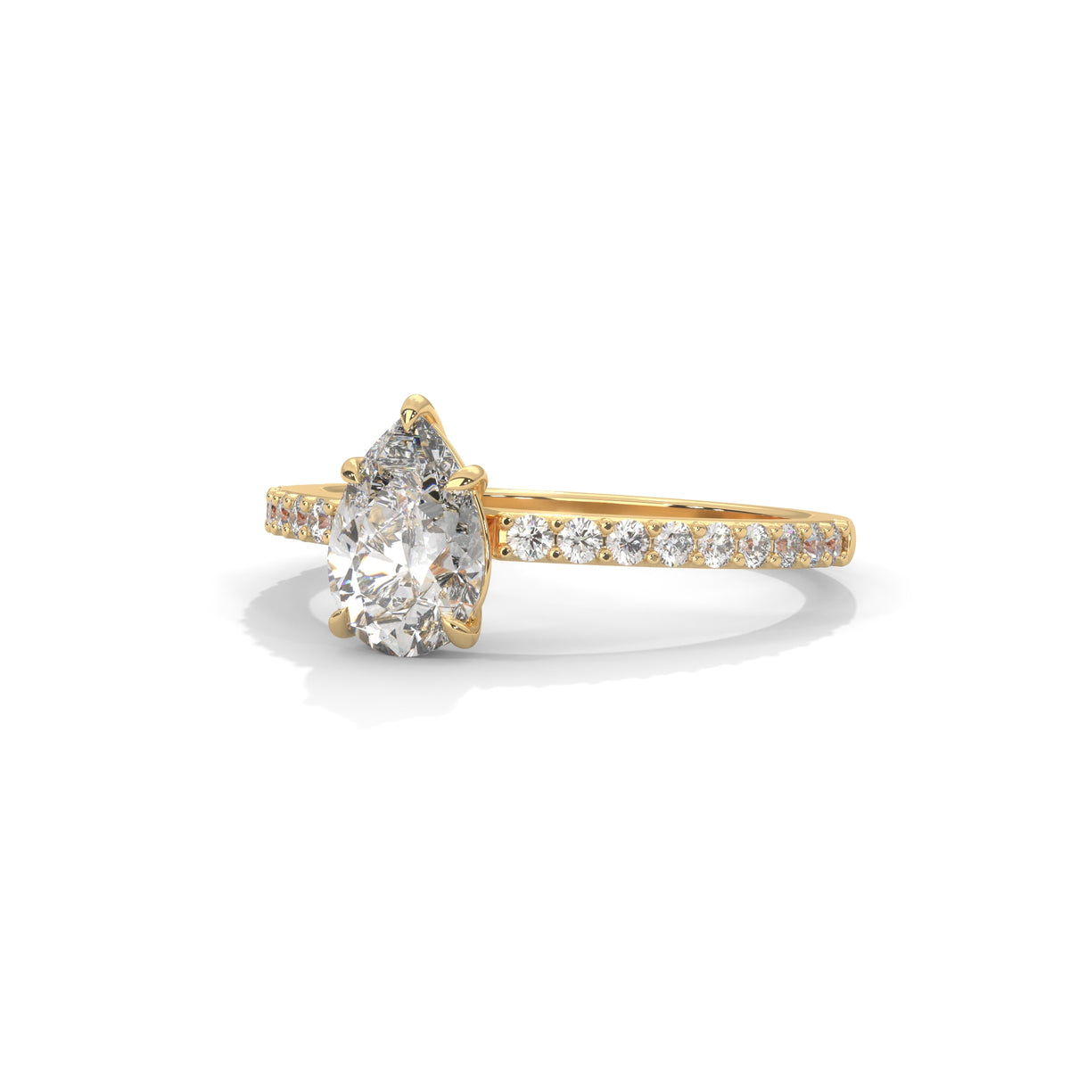 Teardrop Pavé Solitaire Ring