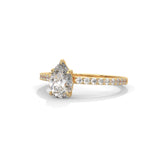 Teardrop Pavé Solitaire Ring