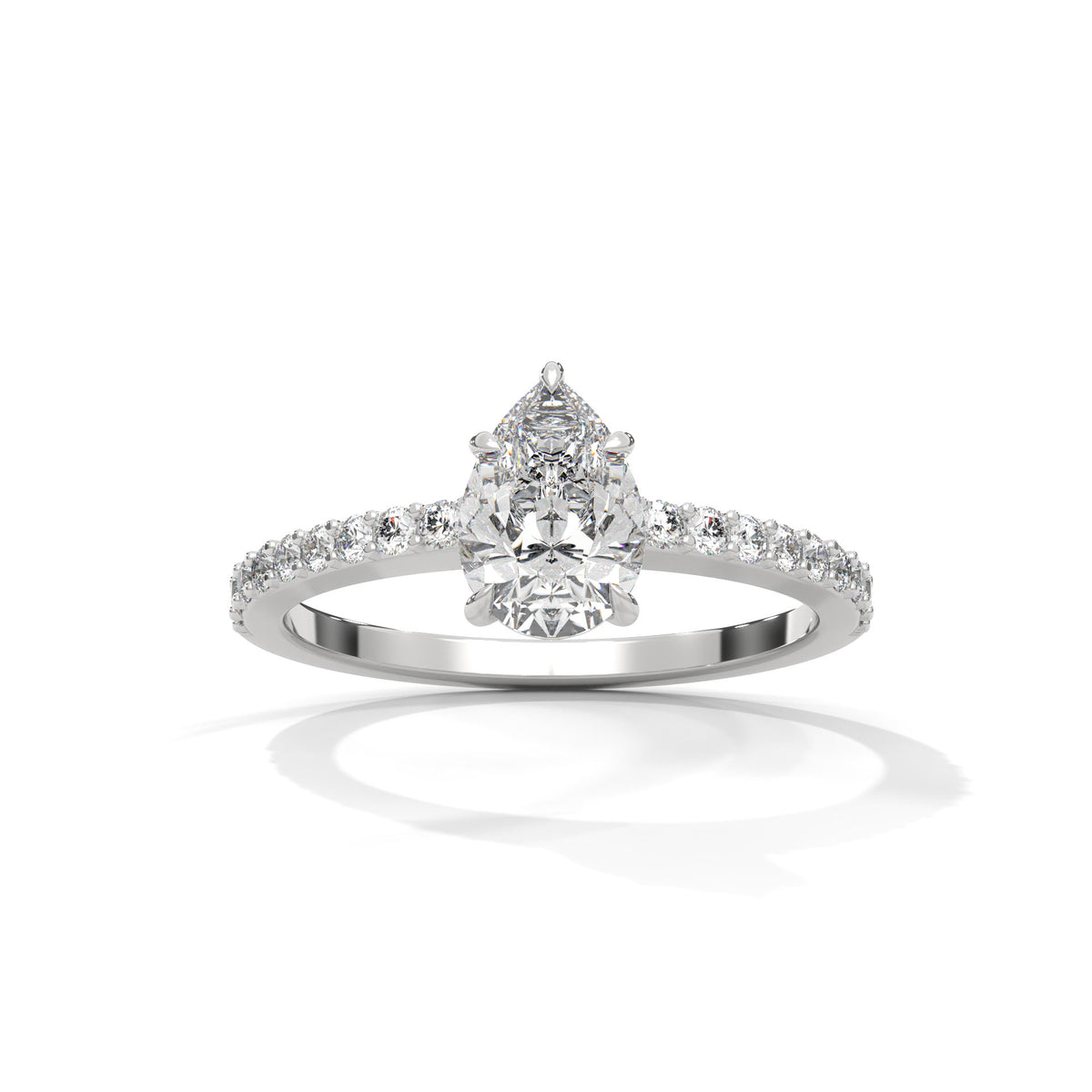 Teardrop Pavé Solitaire Ring