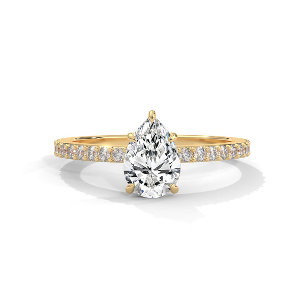 Teardrop Pavé Solitaire Ring