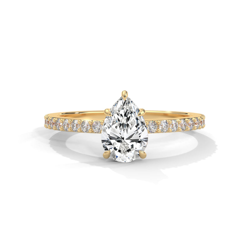 Teardrop Pavé Solitaire Ring