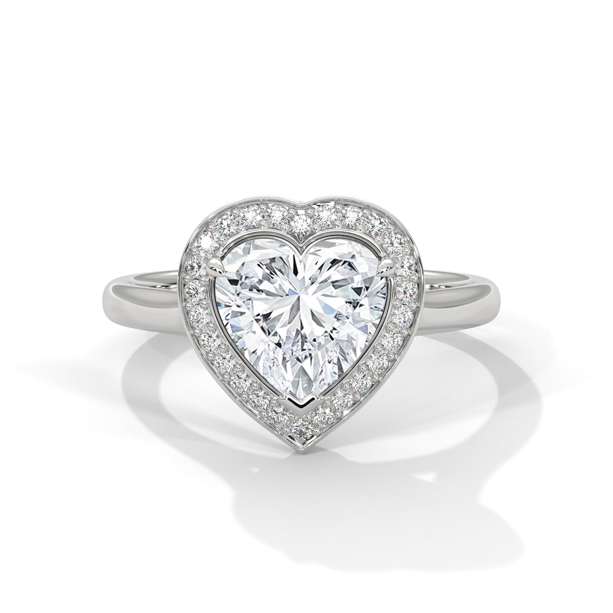Sweetheart Halo Solitaire Ring