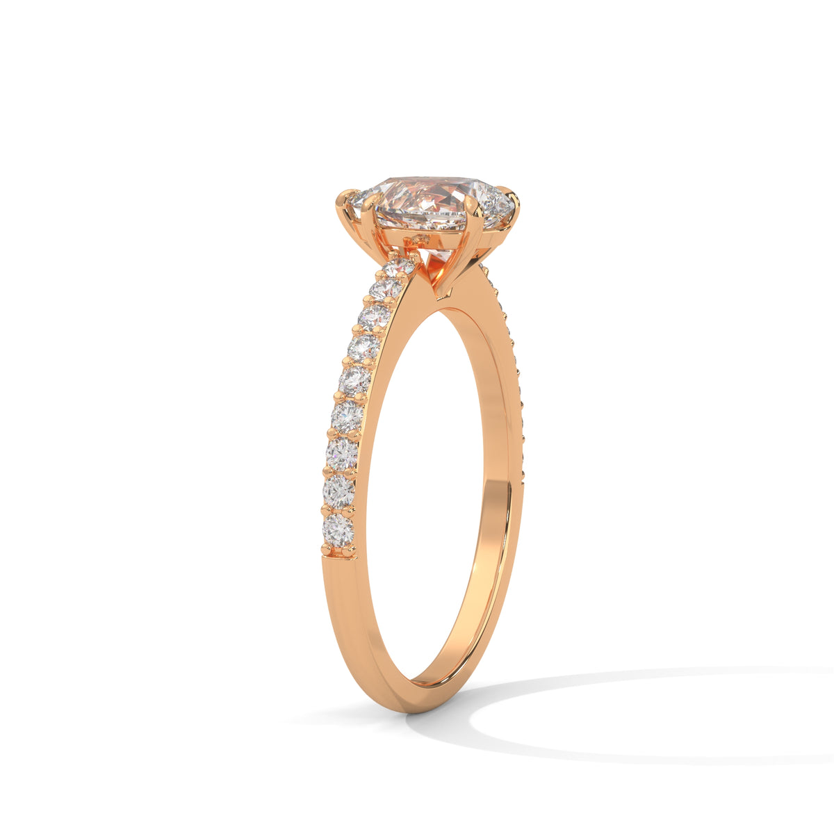 Teardrop Pavé Solitaire Ring