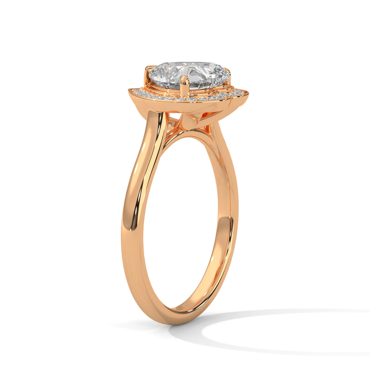 Sweetheart Halo Solitaire Ring
