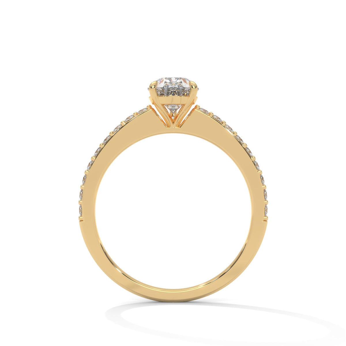 Teardrop Pavé Solitaire Ring