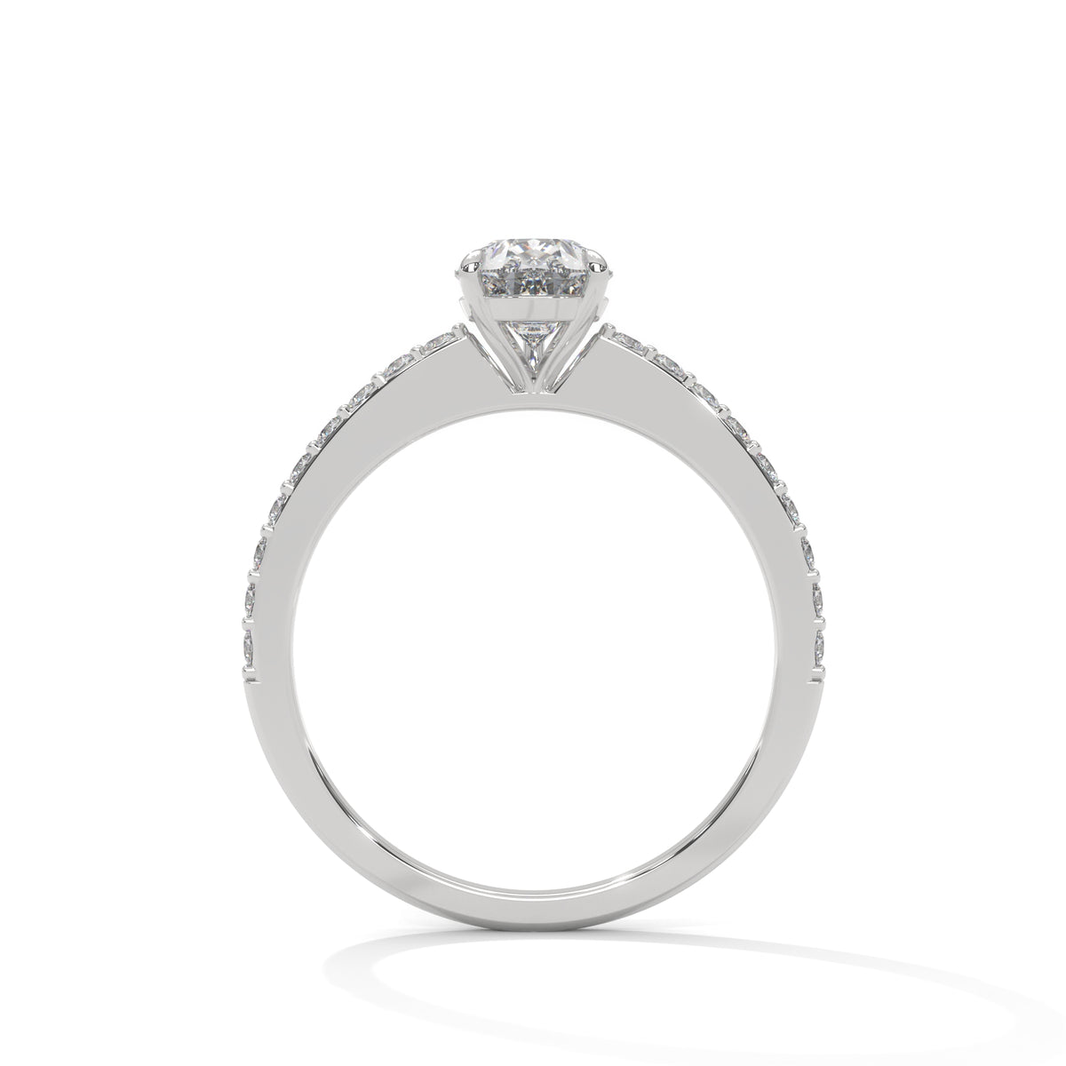 Teardrop Pavé Solitaire Ring
