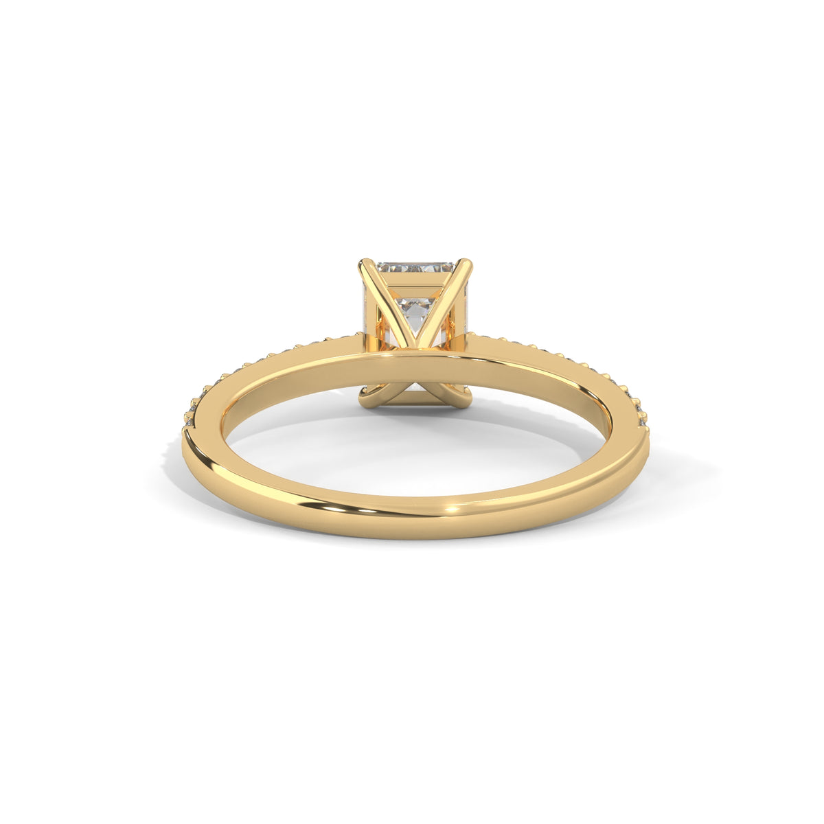 Emerald Pavé Solitaire Ring