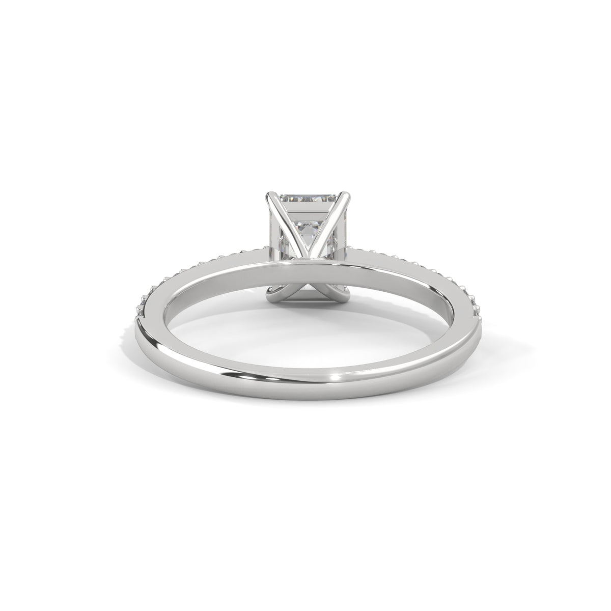 Emerald Pavé Solitaire Ring