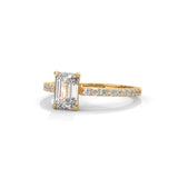 Emerald Pavé Solitaire Ring