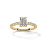 Emerald Pavé Solitaire Ring