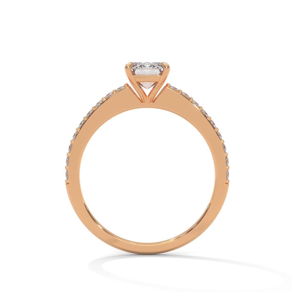 Emerald Pavé Solitaire Ring