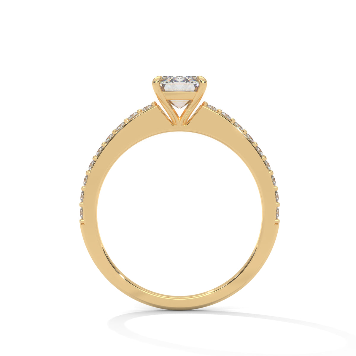 Emerald Pavé Solitaire Ring