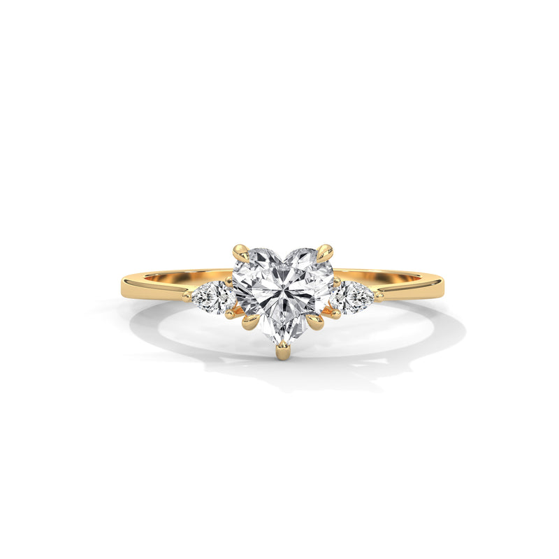 Sweetheart Trio Solitaire Ring
