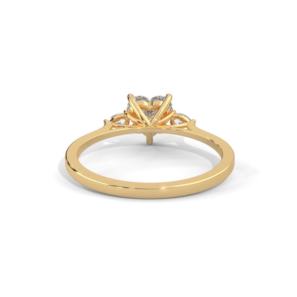 Sweetheart Trio Solitaire Ring