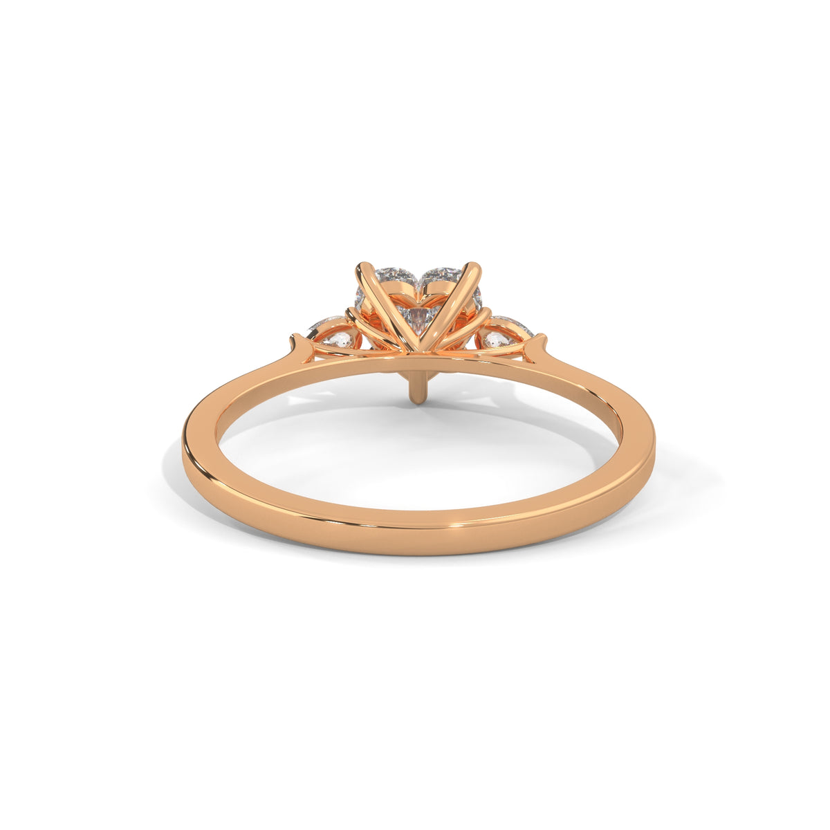 Sweetheart Trio Solitaire Ring
