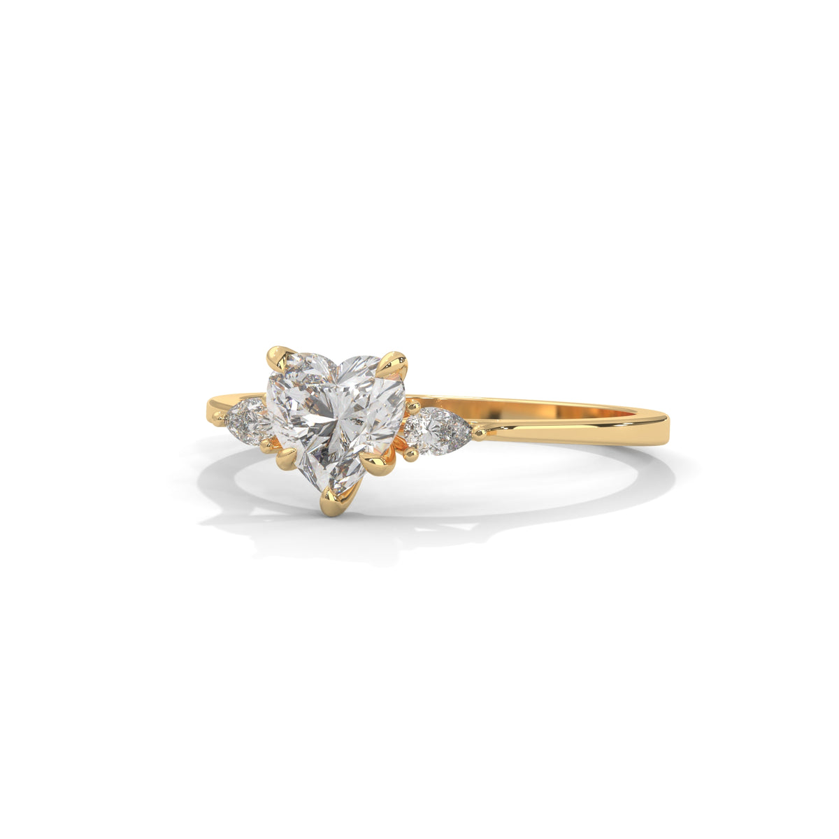 Sweetheart Trio Solitaire Ring