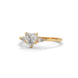 Sweetheart Trio Solitaire Ring