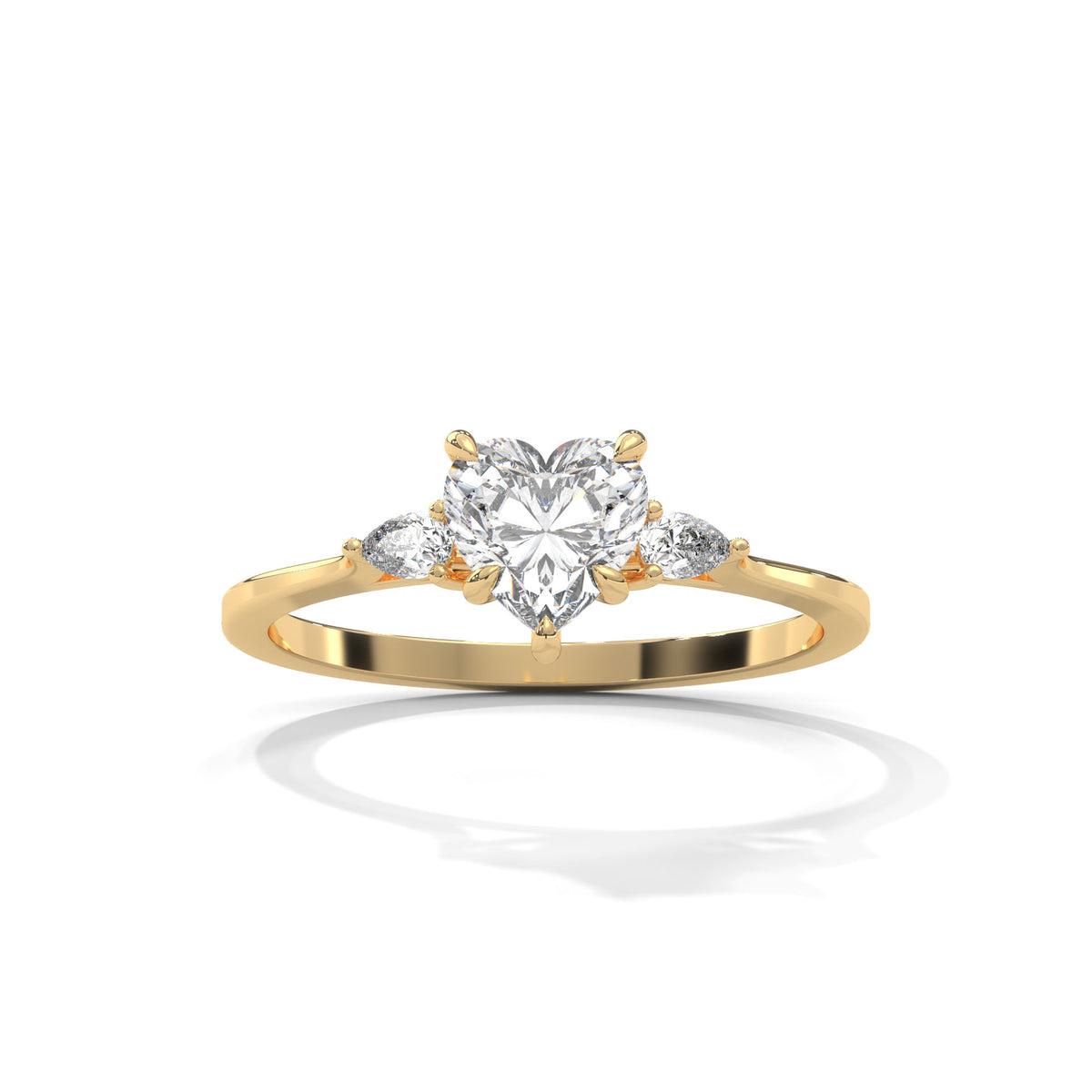 Sweetheart Trio Solitaire Ring
