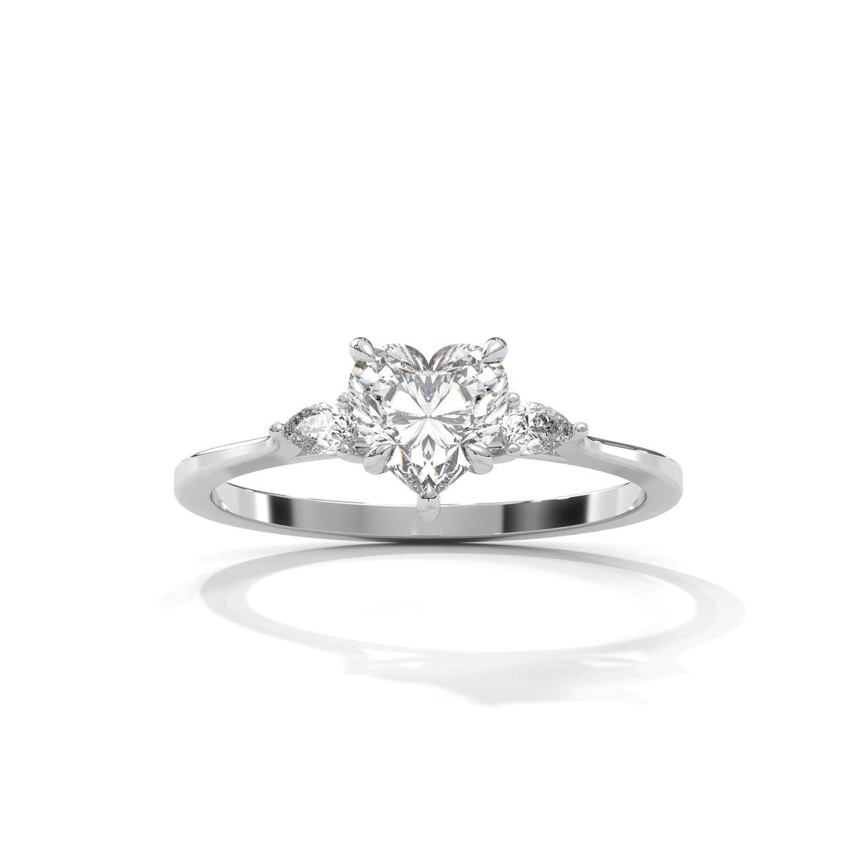 Sweetheart Trio Solitaire Ring