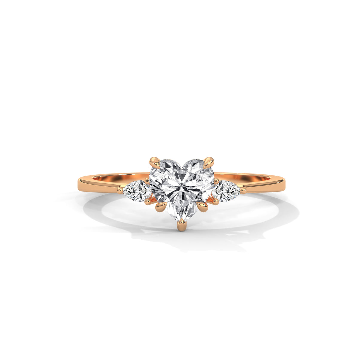 Sweetheart Trio Solitaire Ring