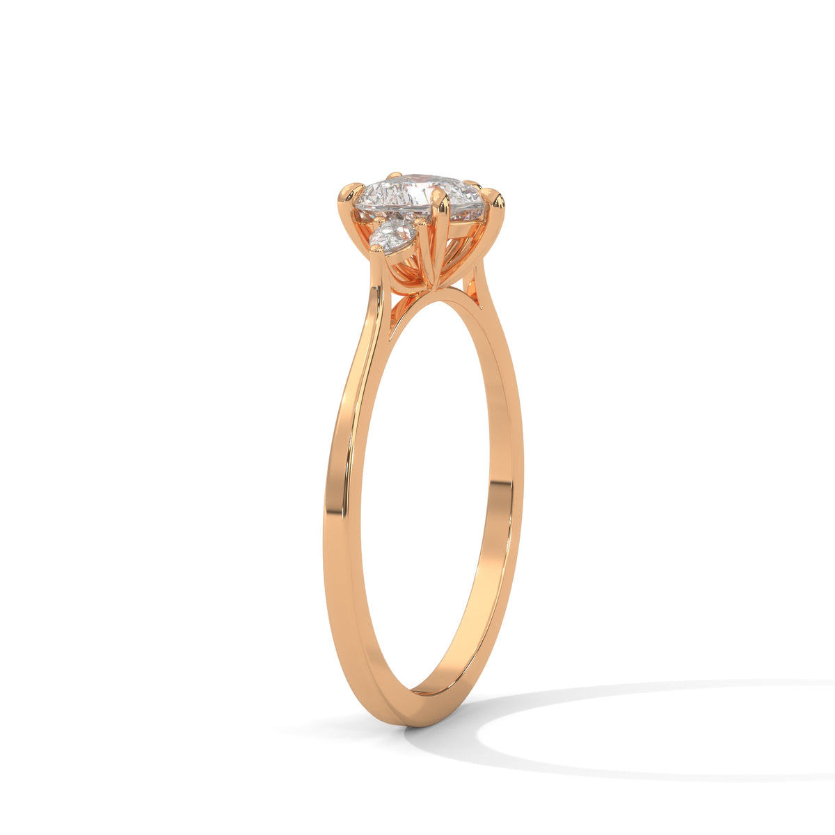 Sweetheart Trio Solitaire Ring