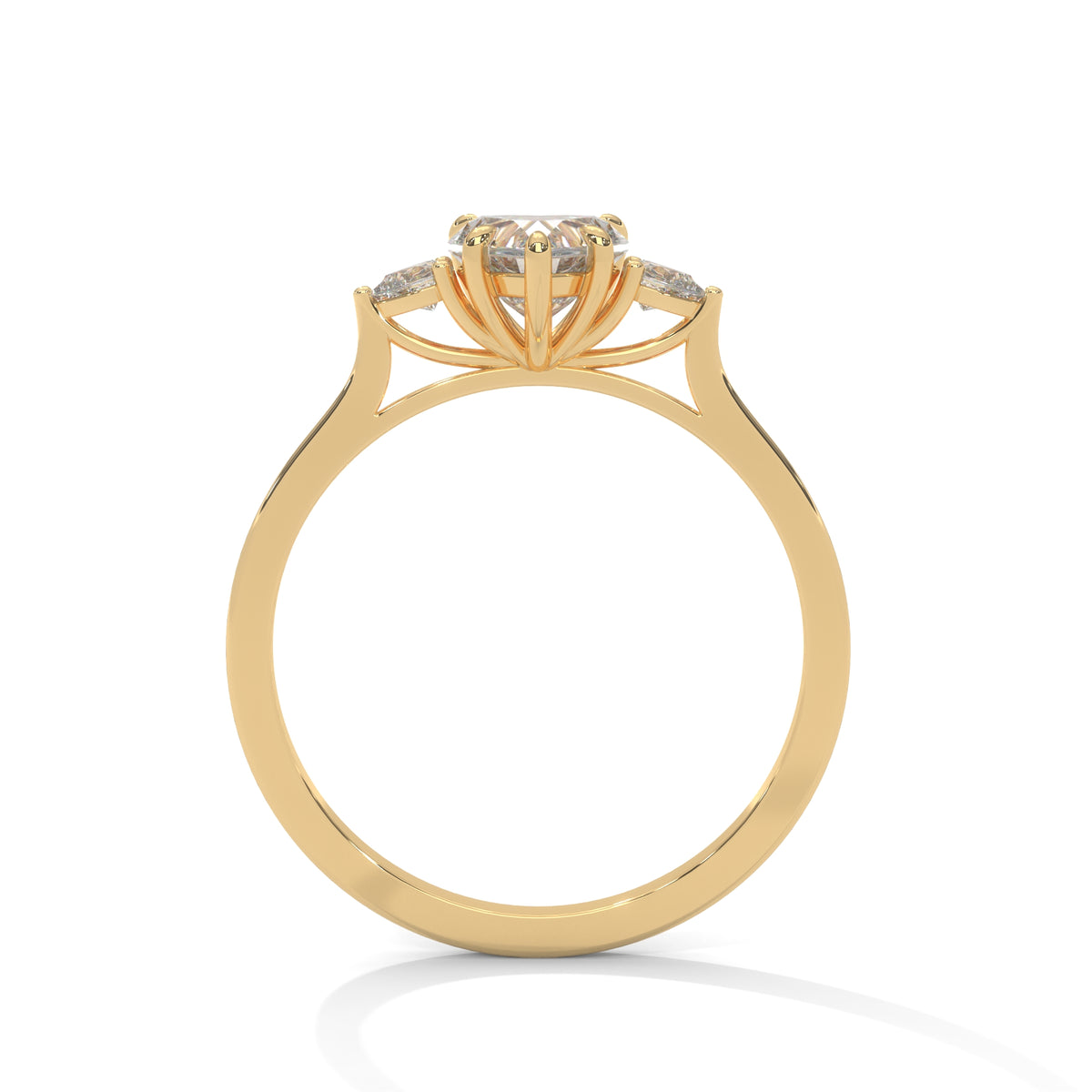 Sweetheart Trio Solitaire Ring