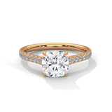 Cushion Pave Solitaire Ring