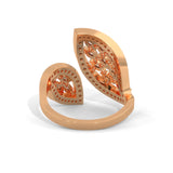 Twin Leaf Cluster Ring