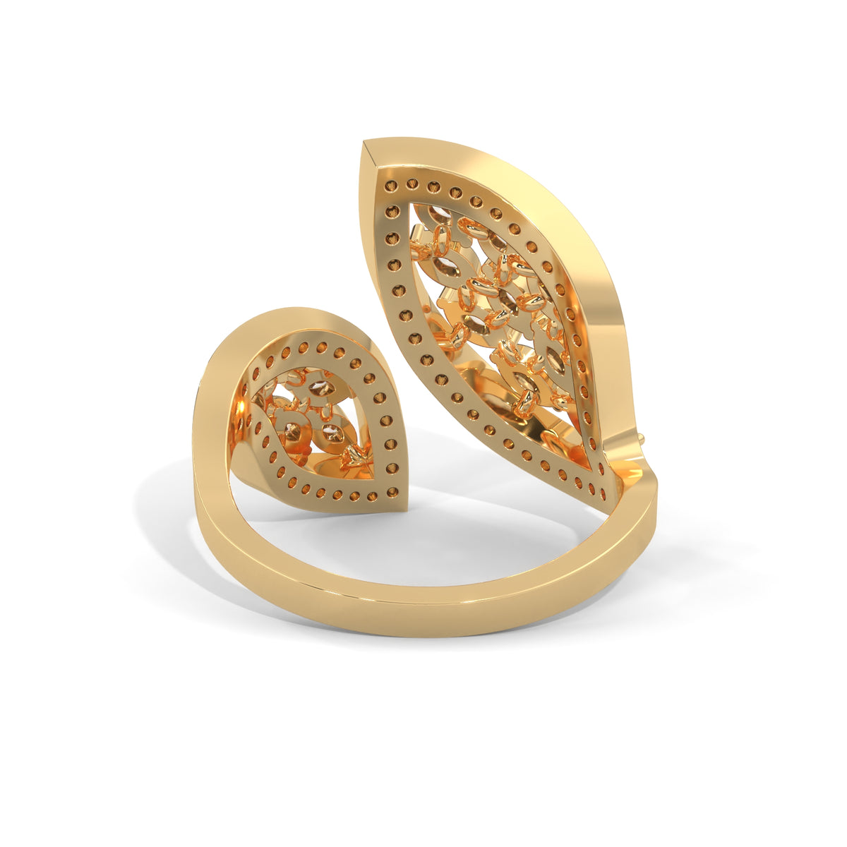 Twin Leaf Cluster Ring