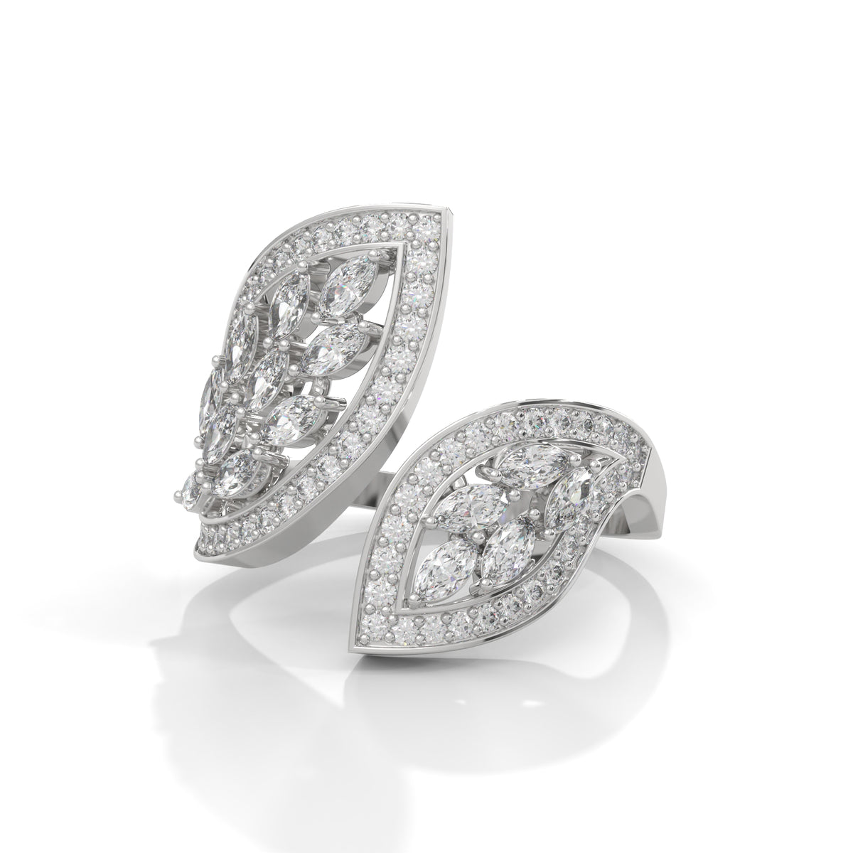 Twin Leaf Cluster Ring