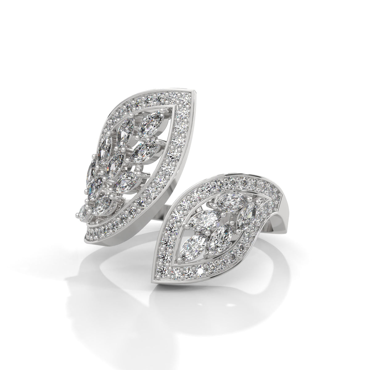 Twin Leaf Cluster Ring