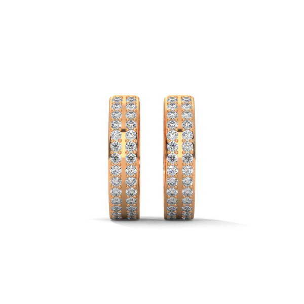 Triple Row Radiance Huggie Earrings