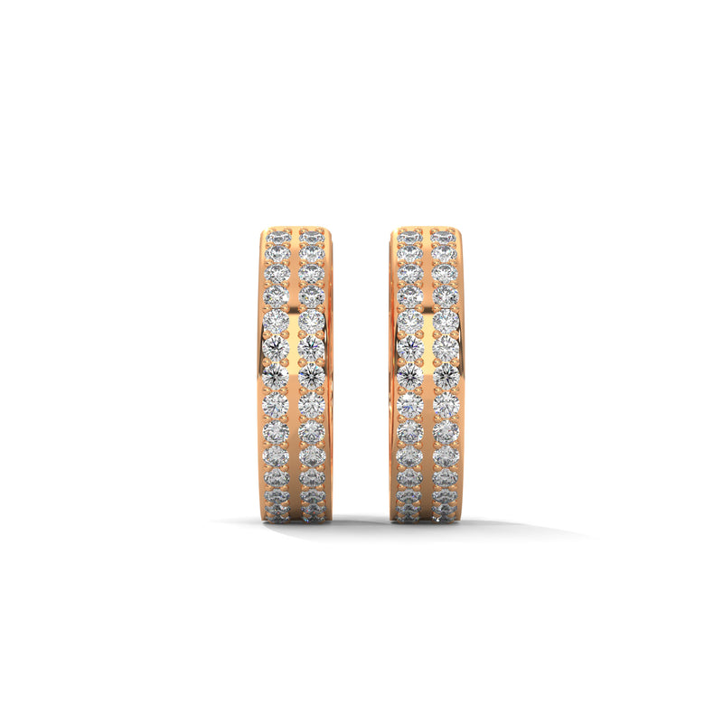Triple Row Radiance Huggie Earrings