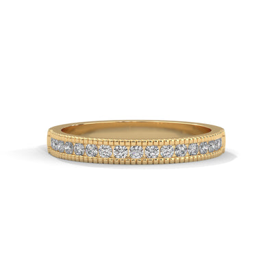 Milgrain Crescent Diamond Band Ring — IGI Certified Diamond Jewellery | My Carat India