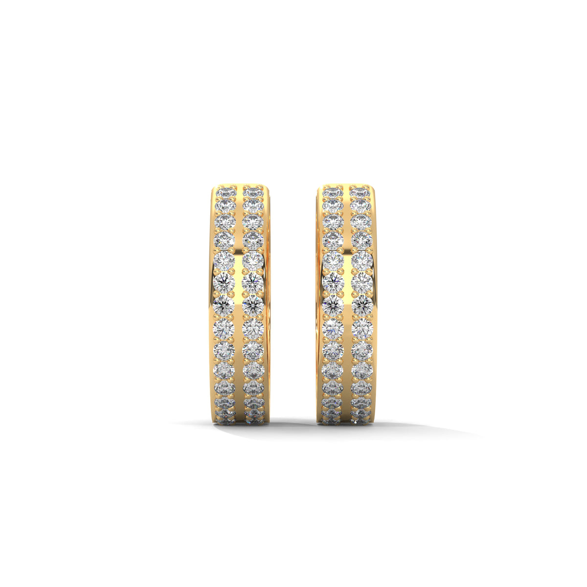 Triple Row Radiance Huggie Earrings