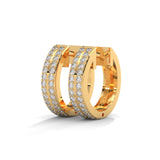 Triple Row Radiance Huggie Earrings