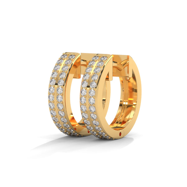 Triple Row Radiance Huggie Earrings
