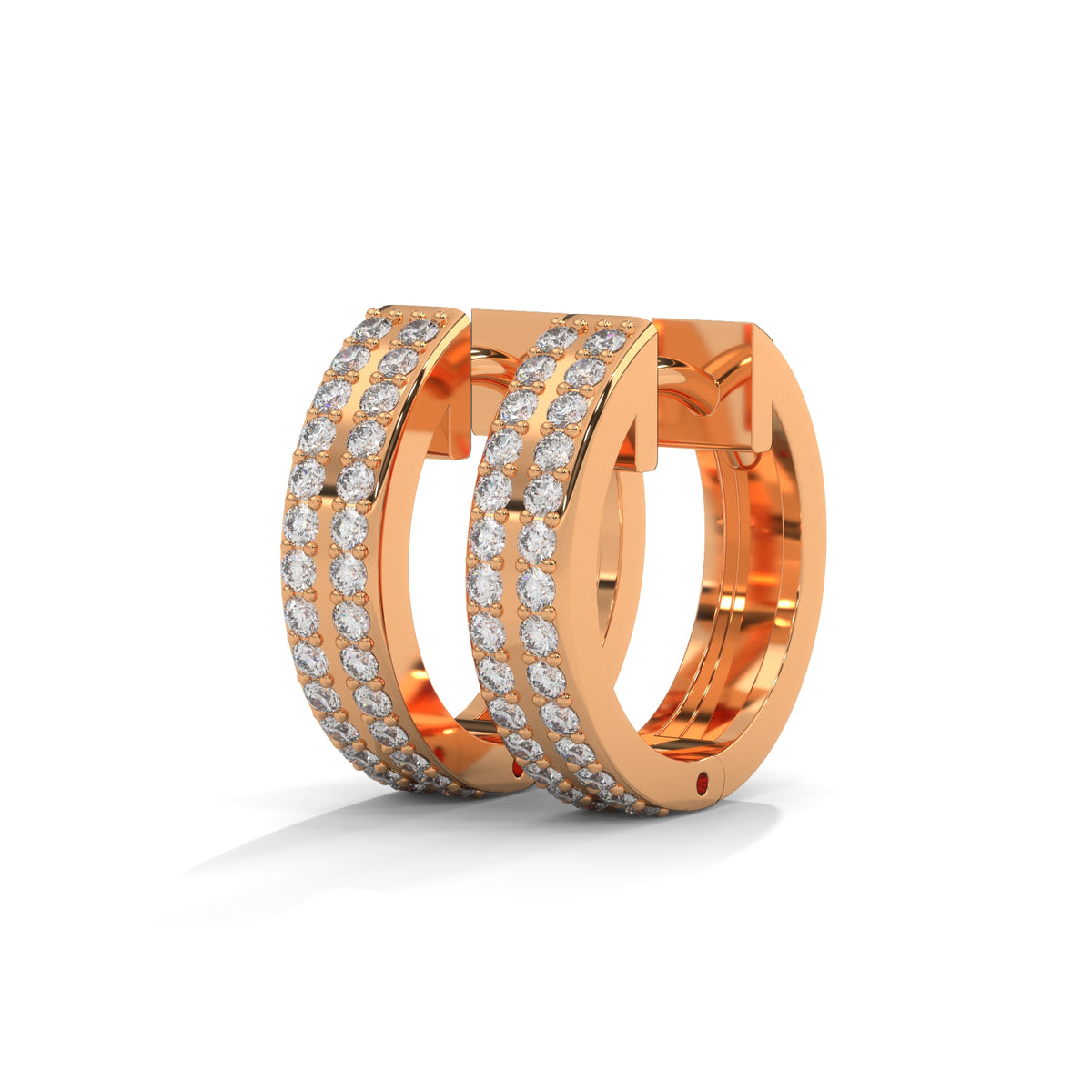 Triple Row Radiance Huggie Earrings