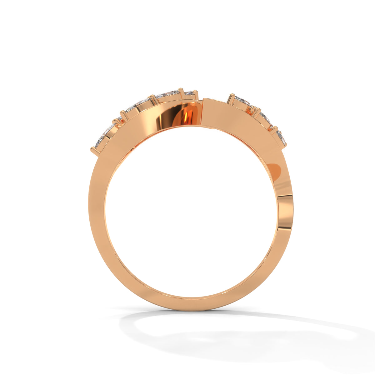 Twin Leaf Cluster Ring