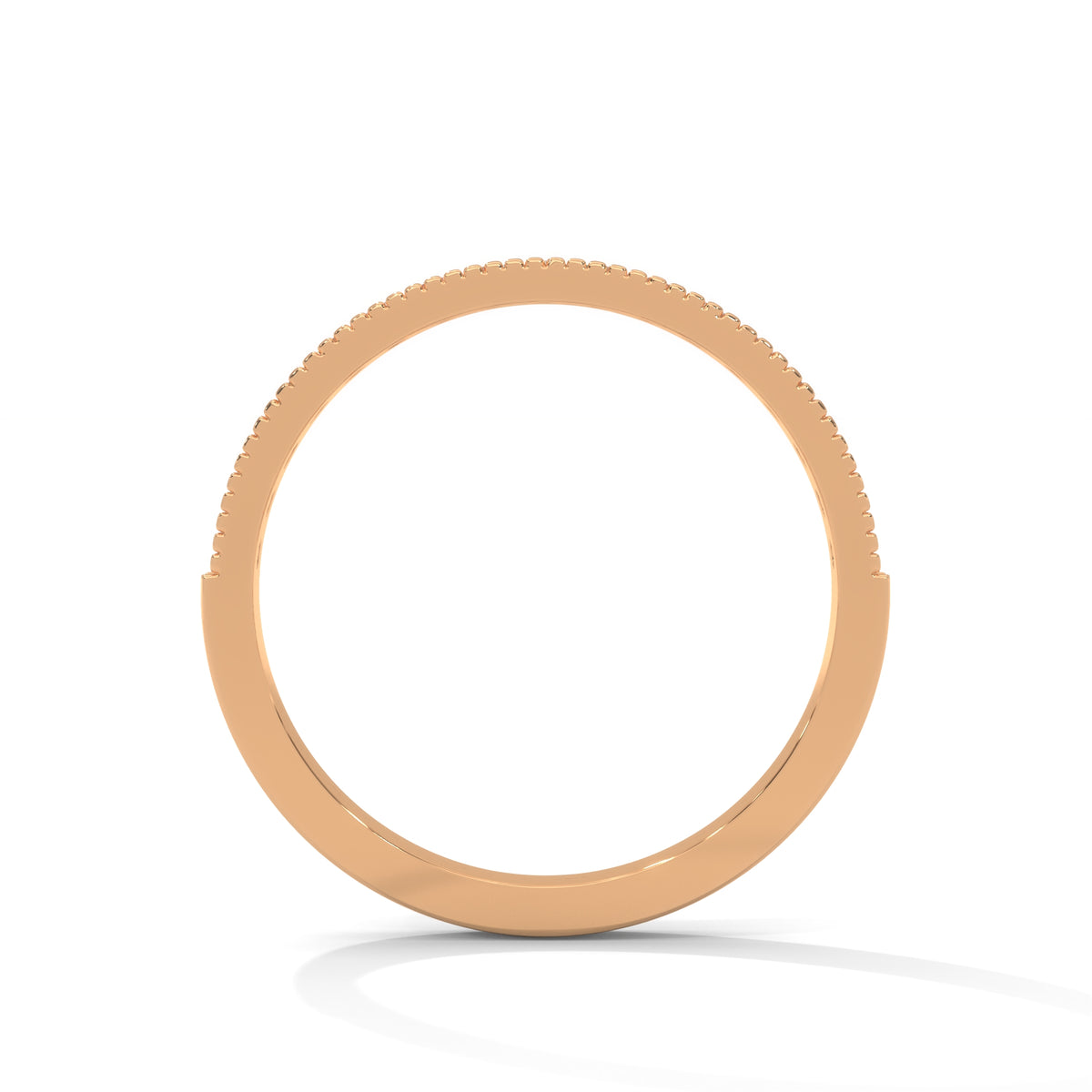 Milgrain Crescent Diamond Band Ring