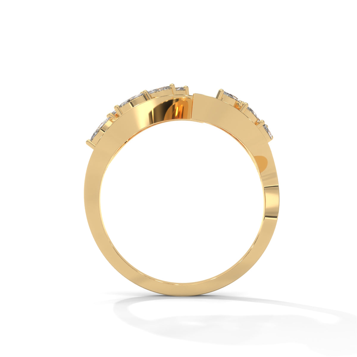 Twin Leaf Cluster Ring