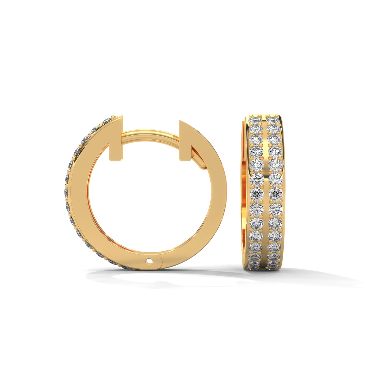 Triple Row Radiance Huggie Earrings