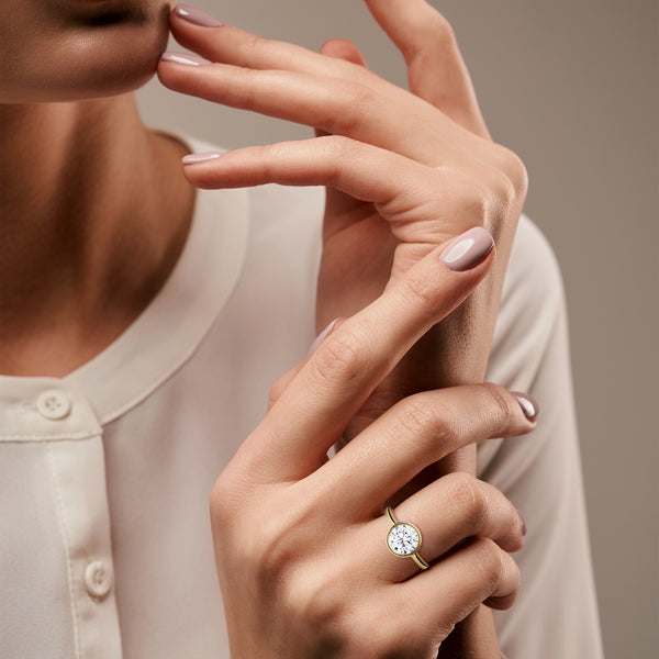 Crown Bezel Solitaire Ring