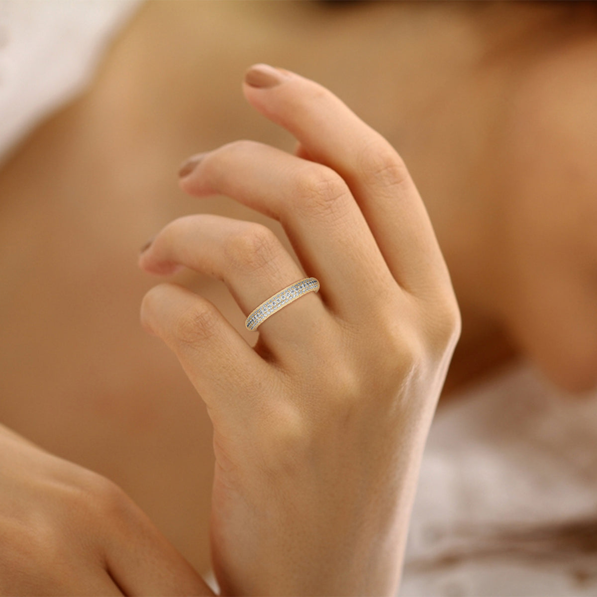 Pave Cascade Diamond Band Ring