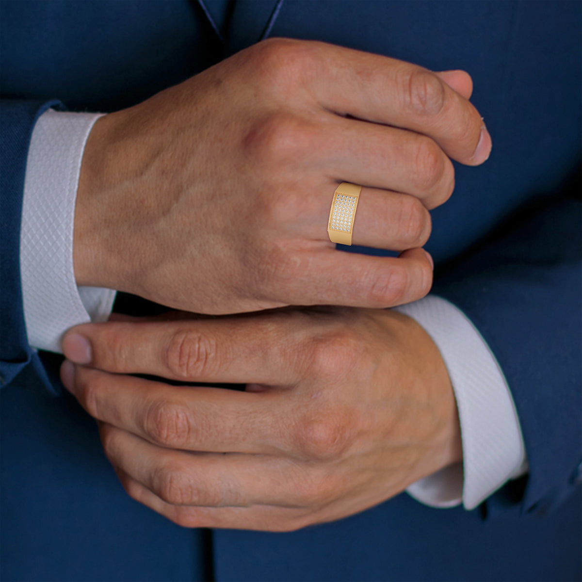 Bold Pavé Signet Ring